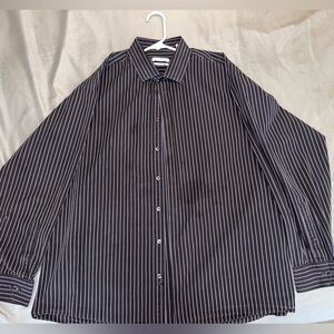 Calvin Klein Men's Black Striped Shirt 17.5- 34/35